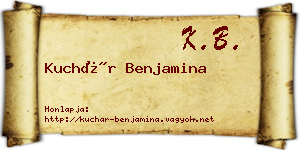 Kuchár Benjamina névjegykártya